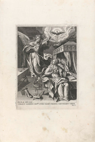 Annunciation, Johann Sadeler (I), 1587 - 1589 Canvas Print