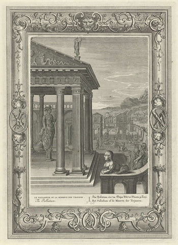 Temple of Minerva at Troy, Bernard Picart (workshop of), 1733 Canvas Print