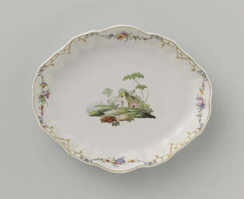 Serving dish, Porcelain factory The Hague, c. 1777 - c. 1790 Canvas Print