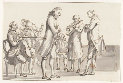 Concert with the French consul in Brindisi, Louis Ducros, 1778 Canvas Print