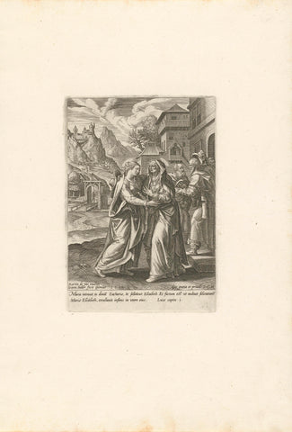 Visitation, Johann Sadeler (I), 1582 Canvas Print