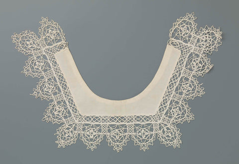 Collar of bobbin lace inspired by reclining 17th century collars and accompanying engagement photo (copy) of Bram Pleging and Jet Faber who made and wore the collar during her engagement, J.H. Pleging-Faber, c. 1914 - c. 1916 Canvas Print