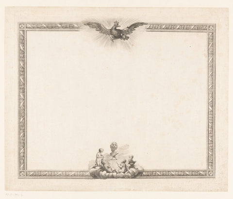 Blank patent of the Royal Academy of Fine Arts in Berlin with decorative framework, Daniel Nikolaus Chodowiecki, 1786 Canvas Print