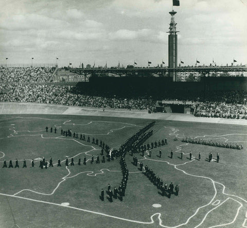 First national liberation party in the Olympic Stadium: map of the Netherlands, Cas Oorthuys, 1945 Canvas Print