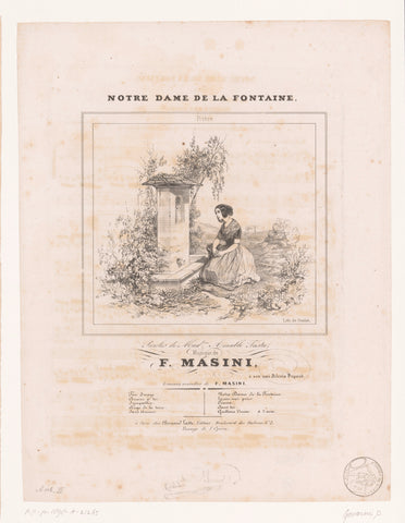 Titelprent voor: Our Lady of the Fountain van Masini, Paul Gavarni, c. 1835 Canvas Print