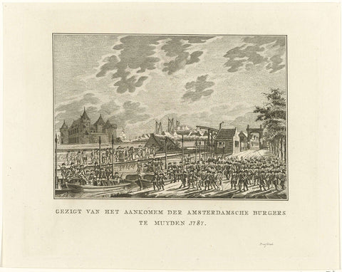 Arrival of the armed Amsterdam citizens in Muiden, 1787, anonymous, 1787 Canvas Print