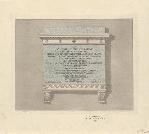 Memorial to Jan van Speijk, 1831, Alphonse Pierre Giraud, 1831 Canvas Print