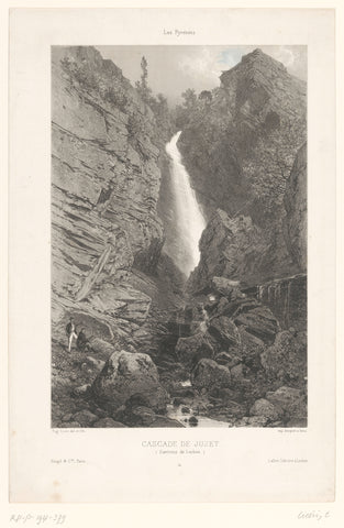 View of the waterfall of Juzet, Eugène Cicéri, 1858 Canvas Print