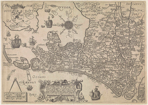 Map of Holland and Utrecht, 1589, Jan Saenredam, 1609 Canvas Print