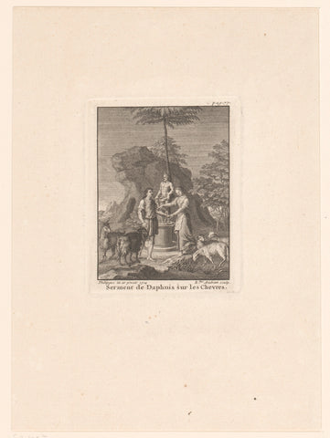 Oath of Daphnis, Benoît Audran (I), 1718 Canvas Print