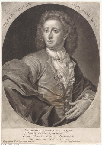 Self-portrait of the printmaker and publisher Pieter Schenk, Pieter Schenk (I), 1700 - 1713 Canvas Print