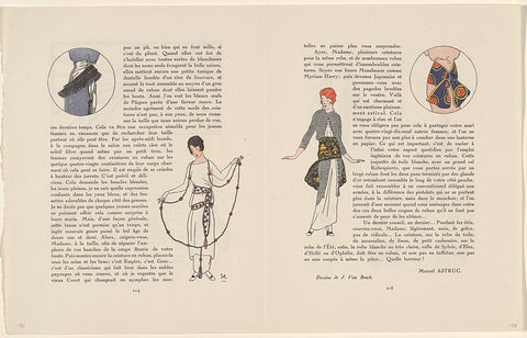 Gazette du Bon Ton, 1914 - No. 6, p. 214: Ceintures en ruban, Jan van Brock, 1914 Canvas Print