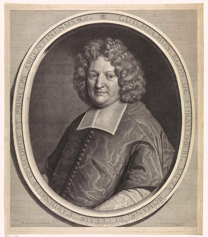 Portrait of Cardinal Wilhelm Egon von Fürstenberg-Heiligenberg, Cornelis Martinus Vermeulen, 1692 Canvas Print