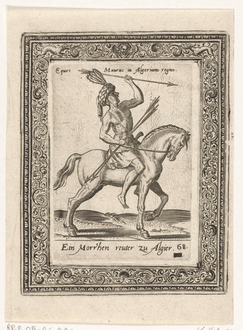 Moorish rider, Abraham de Bruyn (attributed to), 1577 Canvas Print