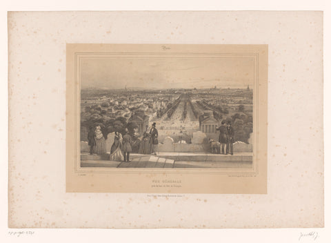 View of the Avenue des Champs-Élysées from the Arc de Triomphe, Louis-Julien Jacottet, 1838 Canvas Print