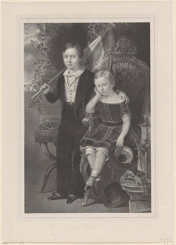 Portrait of William, Prince of the Netherlands, and Maurits, Prince of the Netherlands, Gerhardus Fredericus Eilbracht, 1847 Canvas Print