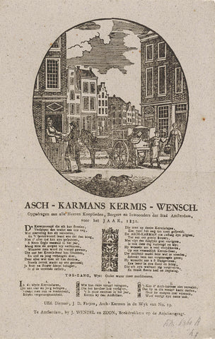 Kermisprent van de Amsterdamse askarrenmannen voor het jaar 1831, anonymous, 1831 Canvas Print