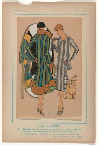 Très Parisien, 1925, No. 10, Pl. 12: Créations Jean MAGNIN, - RAMSÈS, G-P. Joumard, 1925 Canvas Print