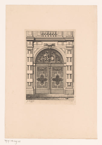 Gate of a former house in the Keizerstraat in Antwerp, Jean Théodore Joseph Linnig, 1868 Canvas Print