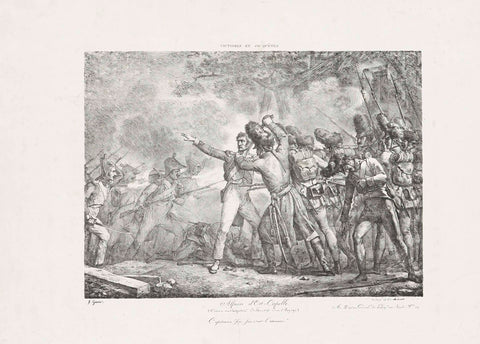 Death of the French captain in Oostkapel, 1793, François Grenier, 1818 Canvas Print