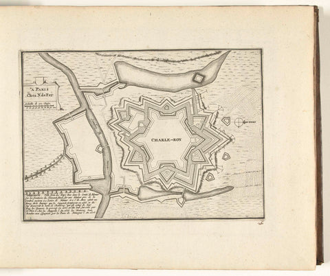 Plattegrond van Charleroi, 1726, Laurens Scherm, 1726 Canvas Print