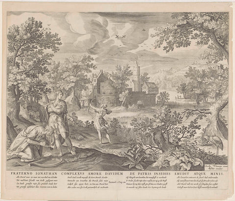 Alliance between David and Jonatan, anonymous, 1630 - 1702 Canvas Print