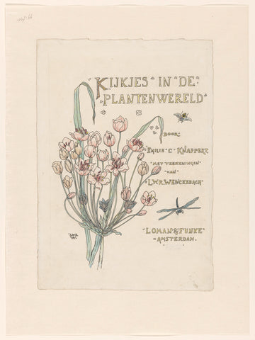 Design for a title page for: Emilie C. Knappert, Kijkjes in de plantenwereld, 1893, Willem Wenckebach, in or before 1893 Canvas Print