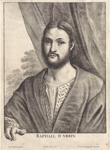 Portrait of Raphael, Wenceslaus Hollar, 1649 - 1651 Canvas Print