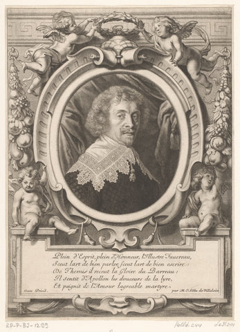 Portrait of Jacques Favereau, Cornelis Bloemaert (II), c. 1655 Canvas Print