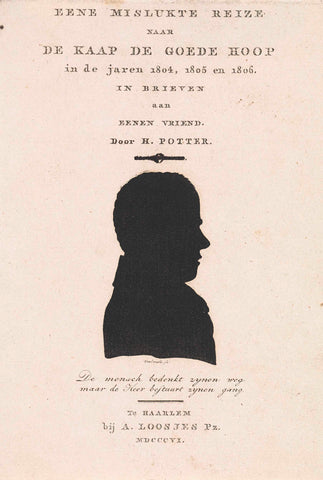 Silhouette portrait of the writer Heabele Potter, Daniël Veelwaard (I), 1806 Canvas Print