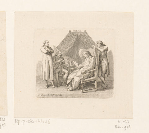 Lamberg reads the letter of Amalie, Daniel Nikolaus Chodowiecki, 1782 Canvas Print