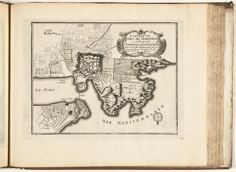 Map of the port of Marseille, 1726, anonymous, 1726 Canvas Print