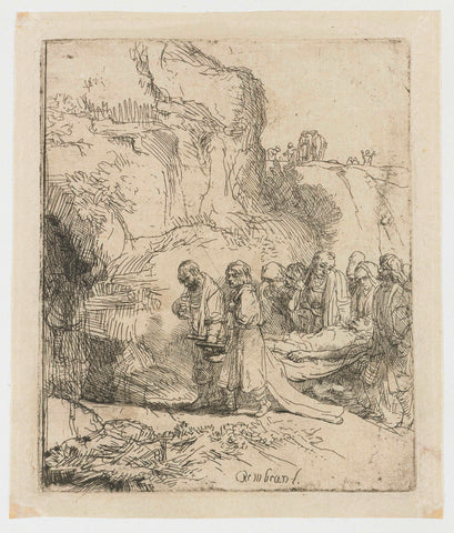 Christ carried to the tomb, Rembrandt van Rijn, c. 1645 Canvas Print