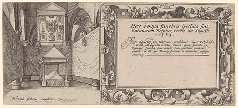 Title print for the series of the funeral procession of William of Orange, page 1, Hendrick Goltzius, 1584 Canvas Print