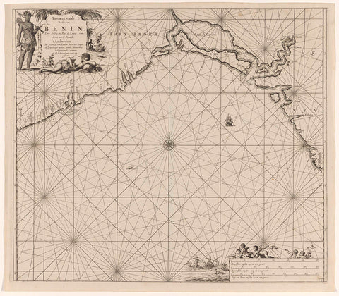 Pass map of the Gulf of Benin, Jan Luyken, 1683 - 1799 Canvas Print