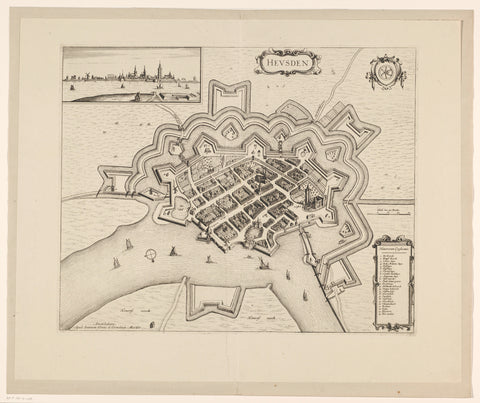 Map of Heusden, anonymous, 1721 - 1774 Canvas Print