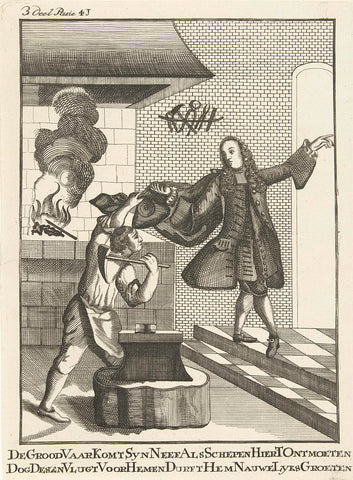 Cartoon on Jasper Bolten, 1751, anonymous, 1749 - 1751 Canvas Print