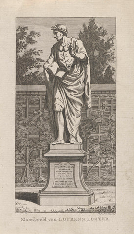 Statue of Laurens Jansz. Coster, Pieter Hendrik Jonxis, 1772 – 1843 Canvas Print