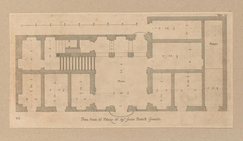 Ground floor plan of the Palazzo Gio Battista Grimaldi in Genoa, Nicolaes Ryckmans, 1622 Canvas Print