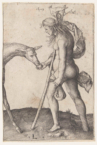 Young woman with hind, Lucas van Leyden, 1509 Canvas Print