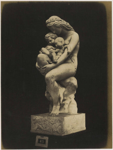 Sculptuur van ene vrouw met twee kinderen door Jean-Baptiste Joseph Debay, tentoongesteld op de Great Exhibition of the Works of Industry of All Nations van 1851 in Londen, anonymous, 1851 Canvas Print