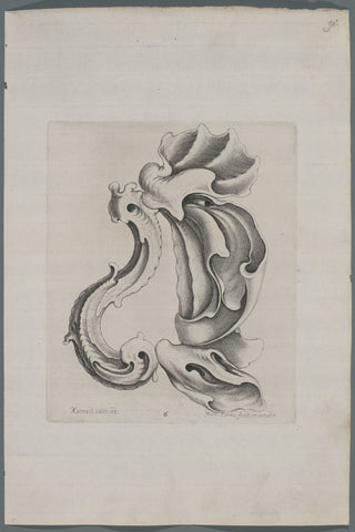 Side view of a door knocker in lobe style, Jacob Lutma, Johannes Lutma (1584-1669), 1654 Canvas Print