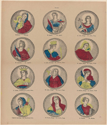 Female saints, Philippus Jacobus Brepols, 1800 - 1833 Canvas Print