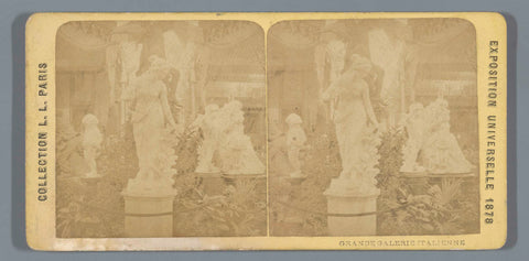 Sculpture group in the Italian pavilion at the World's Fair of 1878, anonymous, 1878 Canvas Print