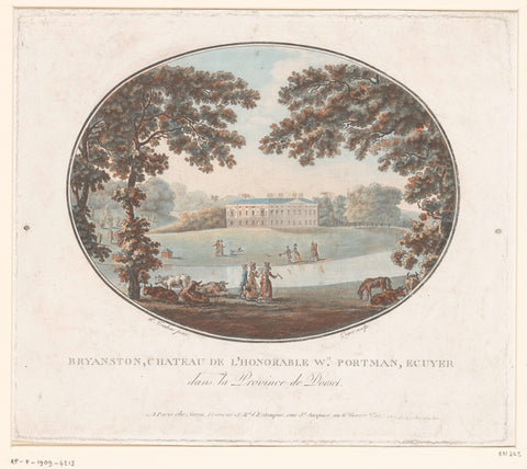 View of sir William Portman's country house at Bryanston, Laurent Guyot, c. 1788 Canvas Print