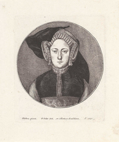 Portrait of a young woman with English hood, Wenceslaus Hollar, 1647 Canvas Print