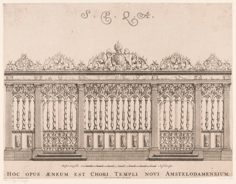 The Choir Screen of the Nieuwe Kerk in Amsterdam, Johannes Lutma (1624-1689), 1654 Canvas Print