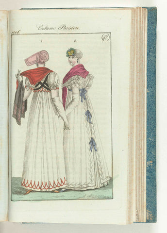 Journal des Dames et des Modes, editie Frankfurt 17 novembre 1806, Costume Parisien (47), anonymous, 1806 Canvas Print