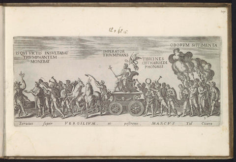 Triumph procession with the emperor on a triumphal chariot, Onofrio Panvinio, 1618 Canvas Print