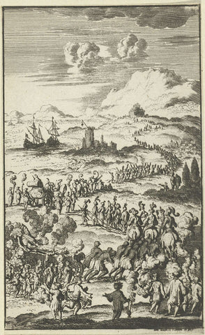 Funeral of Meleander, Jan Luyken, 1681 Canvas Print